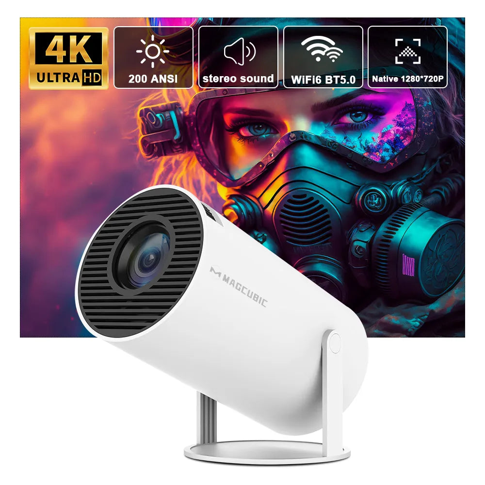 Proyector 4K portátil para cine en casa al aire libre