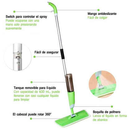Mopa Spray con Tanque Reutilizable – Limpieza Rápida y Sin Esfuerzo