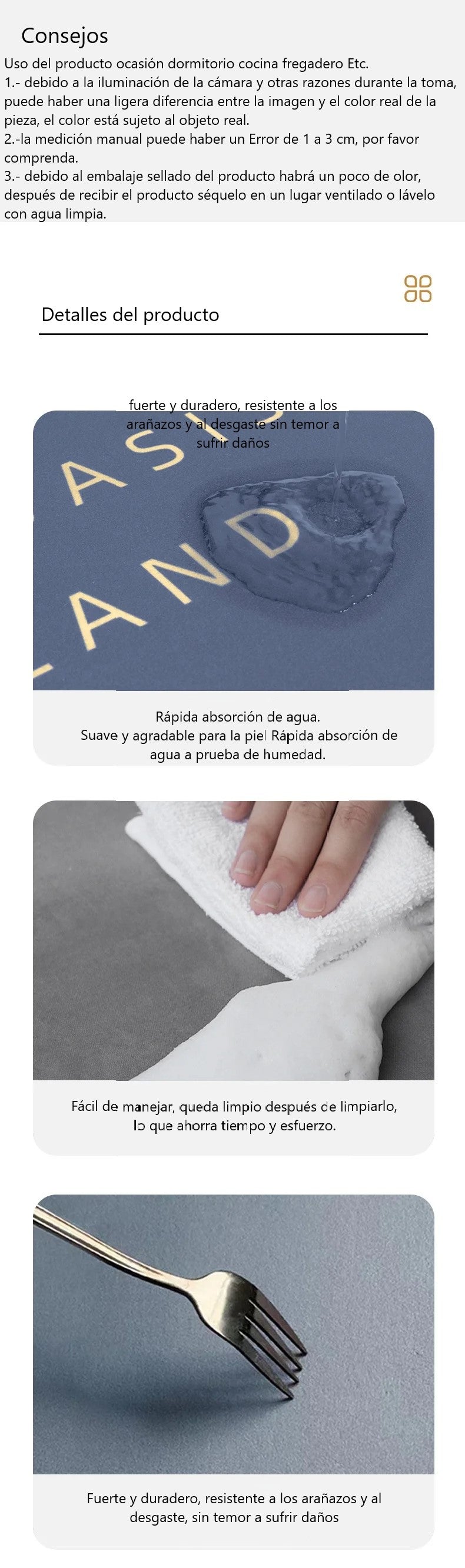 Alfombra de baño súper antideslizante de alta absorción