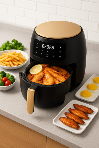 Freidora de Aire Digital 6 Litros - Cocina Saludable, Rápida y sin Aceite