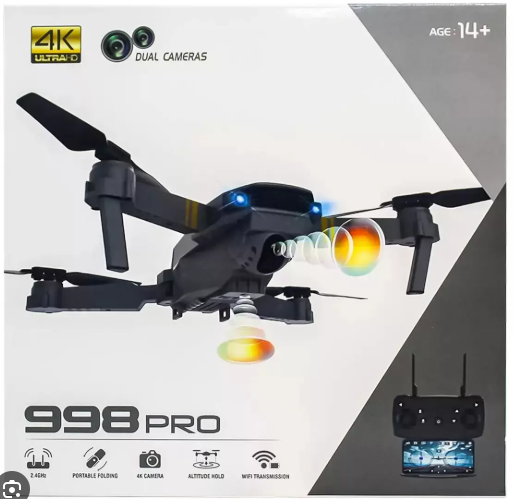 Drone 4K SKYHE 998 Pro – Dual Cámara, Wifi Inalámbrico y Diseño Plegable