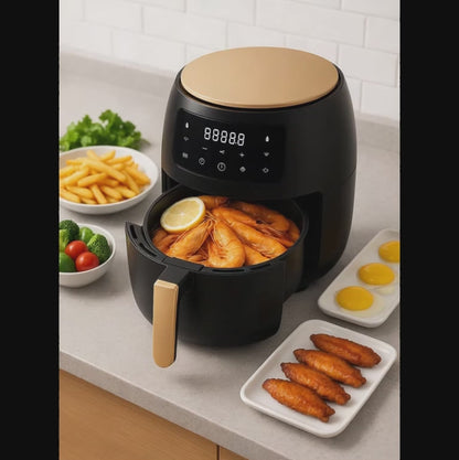 Freidora de Aire Digital 6 Litros - Cocina Saludable, Rápida y sin Aceite